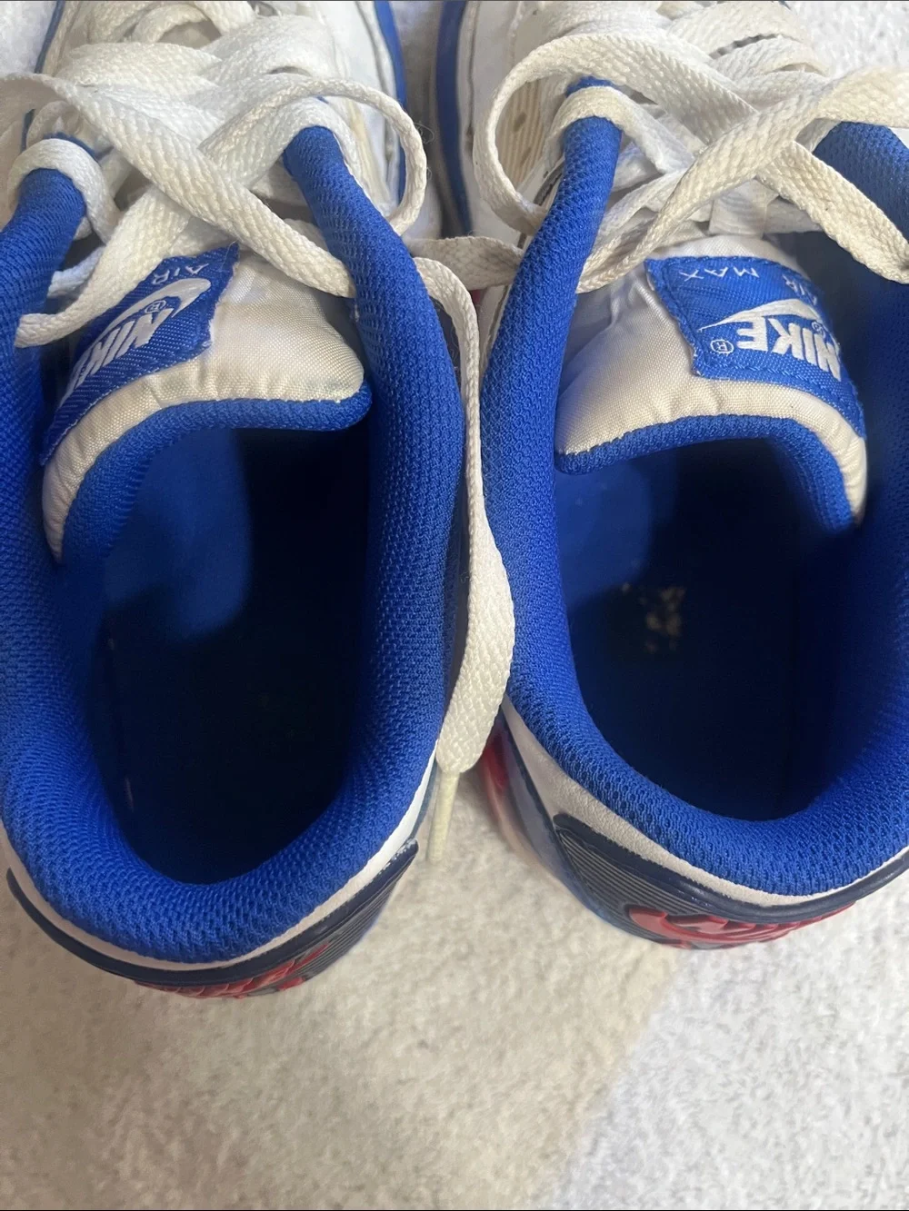Nike Kids White/Blue/Red Air Max Style Sneakers